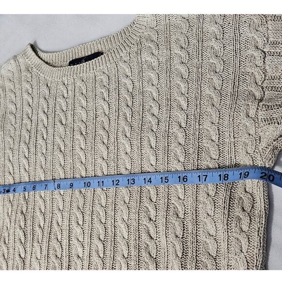 RALPH LAUREN KNIT BEIGE PULLOVER SWEATER – WOMEN'S SIZE S – CABLE TEXTURE - Picture 5 of 9